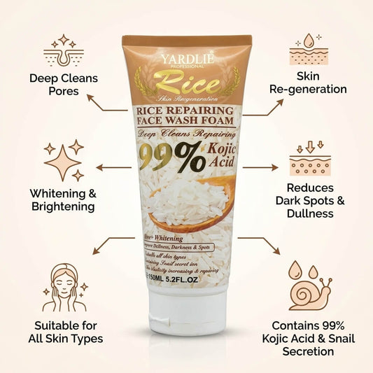 Yardlie Professional Rice Repairing Face Wash Foam 150ml