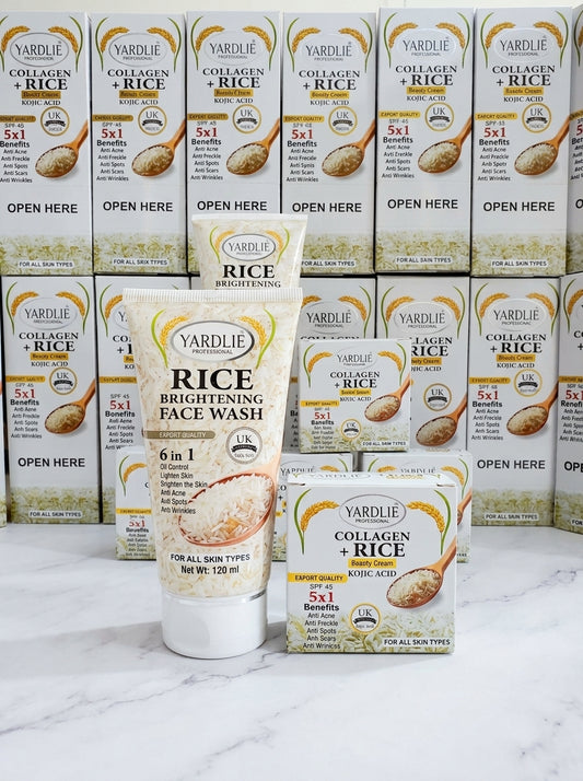 Yardlie Uk Rice FaceWash & Cream Kit | For All Skin Type